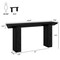 Black MDF Sofa Table with Triangular Side Panels and Modern Design